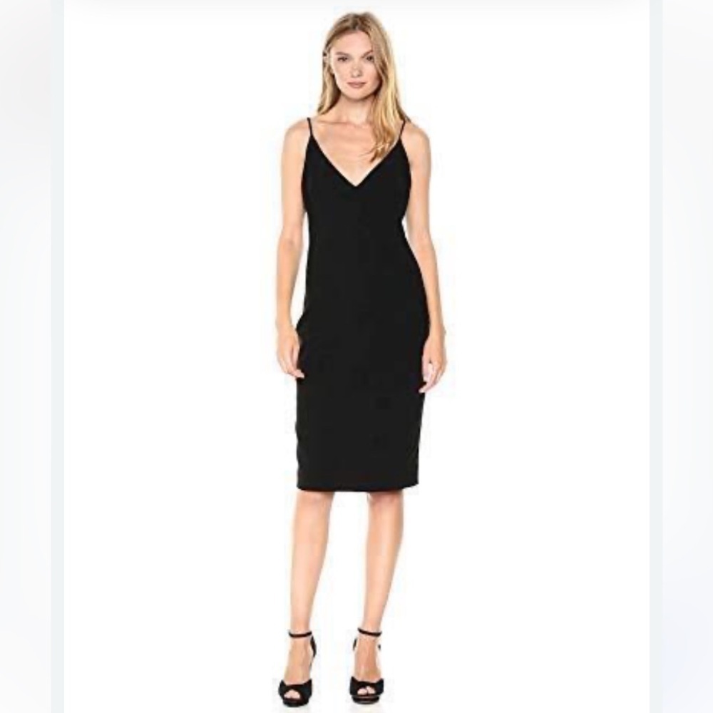 Homeyee MIDI Sundress Size 8 Black Stretch Bodycon Sweetheart Neck Party Stretch